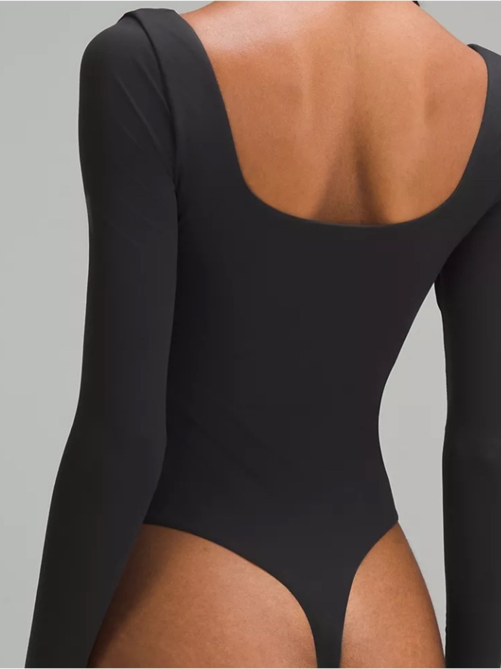 lululemon athletica Black Long-Sleeve Scoop-Neck Bodysuit size L